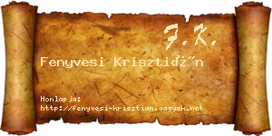 Fenyvesi Krisztián névjegykártya