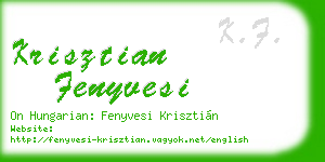krisztian fenyvesi business card